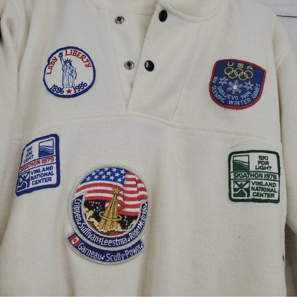 Vintage USA 80's Winter Sports Patch Pullover Olympics - Picture 6 of 6